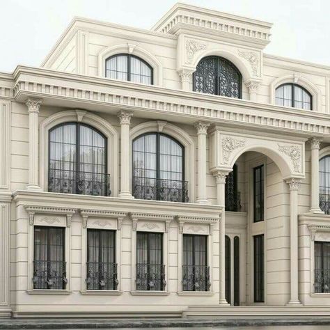 Facade Design Classic, Classic Facade, Classic House Exterior, Classic Building, Classic Villa, Classic House Design, Neoclassical Architecture, House Facade, Houses Ideas