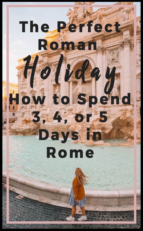 How to spend 3, 4, or 5 days in Rome. The orange buildings packed tightly up against each other and the Colosseum and Roman forum still leave a commanding impression on each and every person who walks by. I've created your perfect Roman holiday whether you're looking for three, four, or five days in the Eternal city. #rome #travel #italy #traveltips Rome 5 Day Itinerary, 5 Days In Rome, 5 Days In Italy Itinerary, Rome What To Do, Holiday Itinerary, 4 Days In Rome, Audrey Hepburn Roman Holiday, Rome Guide, Rome Itinerary