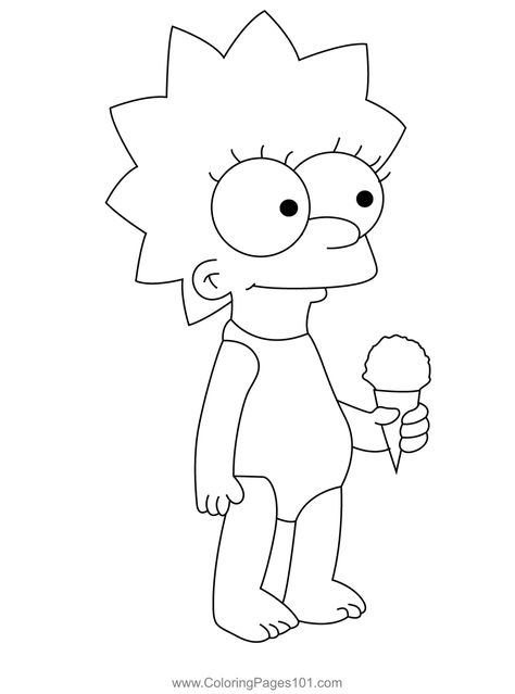 Lisa Coloring Page Simpsons Coloring Pages, Lisa Coloring, Airplane Coloring Pages, Simpsons Drawings, Family Coloring Pages, Maggie Simpson, Big Friends, The Simpson, The Simpsons