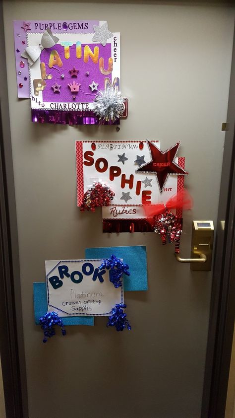 Cheer door signs. Cheer Dorm Door Decorations, Cheer Nationals Door Decorations, Cheer Door Decorations Hotel, Cheerleading Door Decorations, Cheer Competition Fan Signs, Cheerleader Competition Signs, Dance Competition Hotel Door Signs, Cheer Camp Door Decorations, Cheer Competition Hotel Door Signs