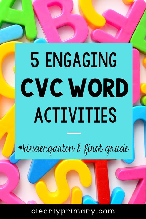 Are your students learning how to blend and segement CVC Words? Read this post for 5 engaging acitivities for CVC Word practice. Your students will love building CVC words with playdough or magnetic letters. How about CVC word searches or write the room? Add these fun and effective activities to your literacy centers for tons of phonics practice. How To Teach Cvc Words Kindergarten, Word Activities For Kindergarten, Short A Activities, Phonics Cvc Words, Cvc Word Games, Cvc Word Practice, Cvc Word Work, Writing Cvc Words, Phonics Cvc