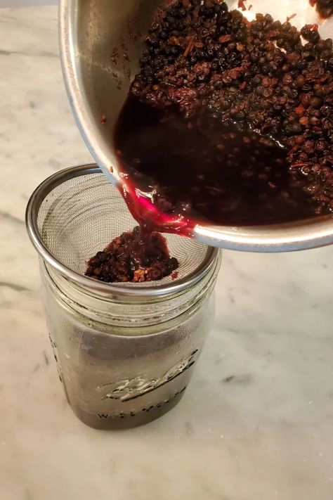 A Simple Recipe for Elderberry Syrup Elderberry Shrub Recipe, Elderberry Tincture Recipe, Elderberry Tincture, Elderberry Shrub, Shrub Recipe, Elderberry Syrup Recipe, Tinctures Recipes, Elderberry Juice, Upper Respiratory Infection