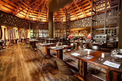 Beach Restaurant Design, Seaside Restaurant, Outdoor Restaurant Design, Restaurant Themes, Terrace Restaurant, African Theme, African Continent, Earth Homes, African Decor