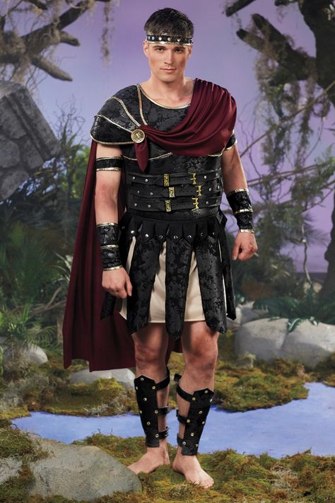 Adults Roman Gladiator Costume | Chasing Fireflies Gladiator Outfit, Kim Kardashian Taylor Swift, Gladiator Costume, Womens Halloween Costumes, Gladiator Costumes, Rose Embroidered Dress, Awesome Costumes, Mens Halloween, Sleeved Velvet Dress