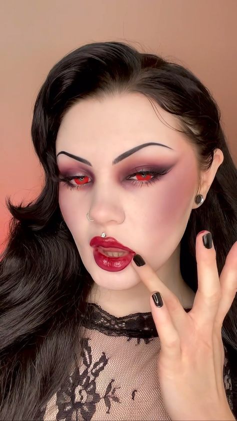 🌘 Black Moon Cosmetics®️🌒 (@blackmooncosmetics) • Instagram photos and videos Asian Vampire Makeup, Vamp Make Up, Victorian Makeup Gothic, Hot Vampire Makeup, Goth Vampire Makeup, Romantic Gothic Makeup, Gothic Makeup Looks, Vampire Goth Makeup, Vampire Glam