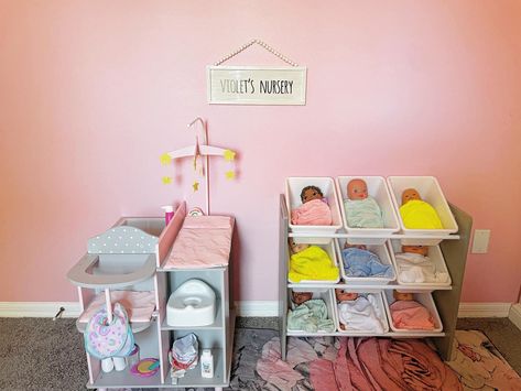 Toddler Room Organization, Baby Doll Nursery, Doll Nursery, Girls Playroom, Kids Playroom Decor, Toddler Playroom, Toddler Girl Room, Kids Bedroom Inspiration, Home Daycare