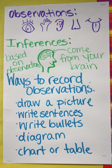 observations and inferences Science Process Skills, Science Anchor Charts, Science Notebooks, 4th Grade Science, Mrs Smith, 6th Grade Science, 5th Grade Science, 5th Grade Reading, Social Thinking