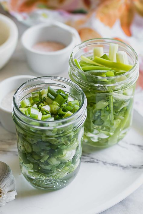 Pickled Green Onions Recipe, Fermented Vegetables Recipes, Green Onions Recipes, Quick Pickled Vegetables, Scallions Recipes, Quick Pickled, Refrigerator Pickles, Fermented Vegetables, Pickled Veggies