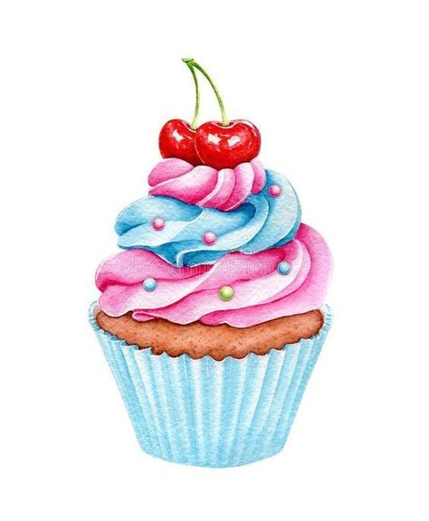 Drawing Food, Food Art Painting, Cupcake Drawing, Cupcake Pictures, Colorful Desserts, Boho Art Drawings, Cupcake Art, Candy Theme, Kitchen Images