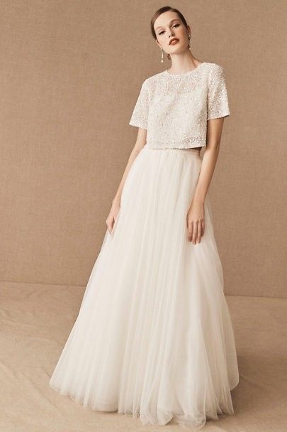 Jenny By Jenny Yoo, Future Inspiration, Bhldn Wedding, Two Piece Wedding Dress, Anthropologie Wedding, Bridal Separates, Jenny Yoo, Modest Wedding, Brides Wedding Dress