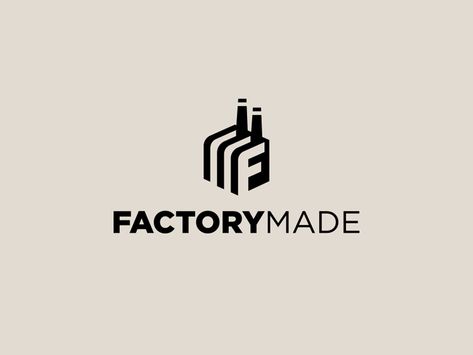 Factory Made Logo ( F + M ) Food Factory Logo, Factory Branding, Factory Logo Design, Fff Logo, Industrial Logo Design, M Logo Design, Industrial Logo, Factory Logo, Property Logo