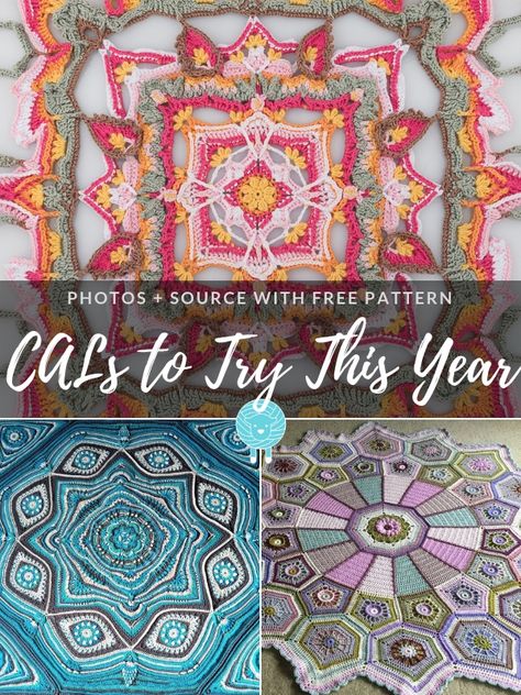 Great CALs to Try in 2019 Free Crochet Patterns Russian Crochet Patterns Free, Unicorn Mandala, Crochet Cals, Crochet Mens, Cal Crochet, Crochet Cal, Stitches Pattern, Mandala Crochet, Crochet Mandala Pattern