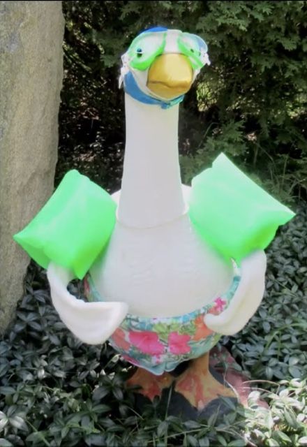 Ducks Wearing Clothes, Goose Outfits Patterns, Diy Porch Goose Clothes, Porch Goose Outfit, Porch Goose Clothes Diy, Porch Goose Clothes Patterns, Porch Goose Clothes, Porch Geese, Evil Duck