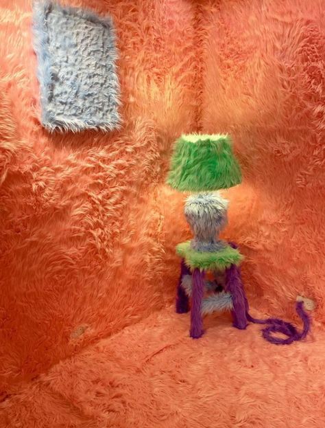 Fuzzy Wall Decor, Fur Installation, Hallway Nook Ideas, Childhood Art, Photo Zone, Work Inspiration, Soft Sculpture, Dream Rooms, Cool Rooms