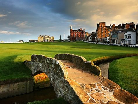 The Swilcan Bridge and burn on the 18th at the St Andrews Old Course. One of the most iconic views golf. Truly sacred golfing ground St Andrews Golf, Augusta Golf, Famous Golf Courses, Golf Vacations, Public Golf Courses, Miniature Golf Course, Best Golf Courses, Golf Rules, Golf Tips For Beginners