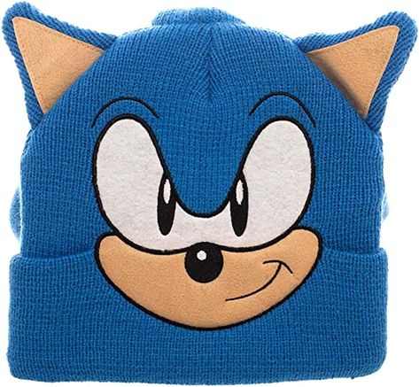 Amazon.com: Sonic The Hedgehog 3D Collectors Edition Costume Beanie , Blue , One Size : Clothing, Shoes & Jewelry Sonic The Hedgehog Halloween, Sonic Shoes, Beanie Cap, Winter Hats Beanie, Winter Beanie, Cute Hats, The Hedgehog, Merchandise Design, Pharmacy Gifts