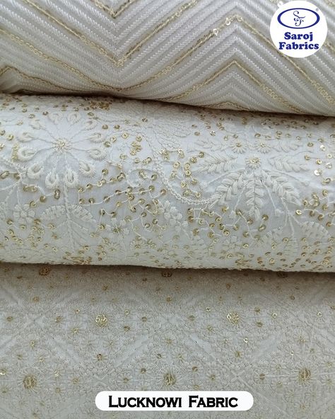 Embroidered Fabric Indian, Chickenkari Fabric, Borivali Mumbai, Pakistani Kurta Designs, Pakistani Kurta, Boutique Names, Lucknowi Chikankari, Raw Silk Fabric, Silk Fabrics