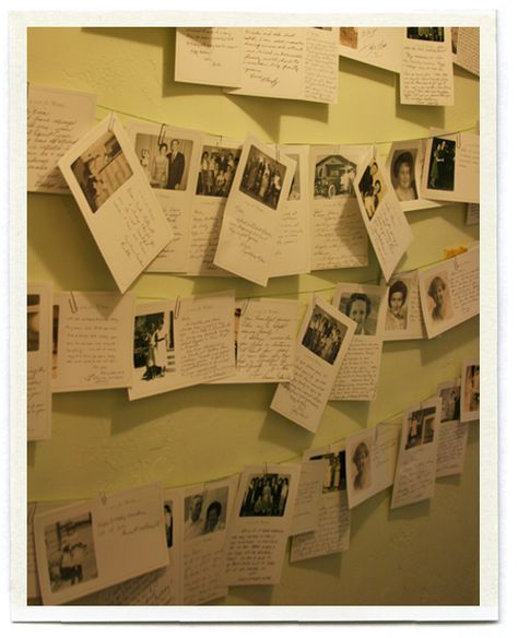 Display the notes after they are written by guests.  After party place in a memory album for mom :) Memory Decor, Mom Dad Anniversary, Creative Guest Book, 40th Anniversary Party, 50th Wedding Anniversary Party, 50th Anniversary Party, 60 Wedding Anniversary, 90's Birthday Party, 80th Birthday Party