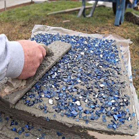 How To Make GLASS CONCRETE Stepping Stone Pavers | rock, concrete, pavement | How To Make GLASS CONCRETE Stepping Stone Pavers | By DIY & Crafts | Facebook | How To Make GLASS CONCRETE Stepping Stone Pavers Diy Concrete Pavers With Plastic Bags, Concrete Wood Patio, Diy Concrete Walkway, Diy Concrete Pavers, Concrete Pavers Diy, Concrete Stepping Stones Diy, Diy Concrete Stepping Stones, Stepping Stone Mosaic, Glass Stepping Stones