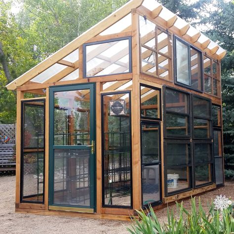 Wood And Glass Greenhouse, Large Window Greenhouse, Diy Glass Greenhouse Recycled Windows, Window Green House, Recycled Window Greenhouse, Stained Glass Greenhouse, Green House Windows, Glass Green House, Greenhouse Window