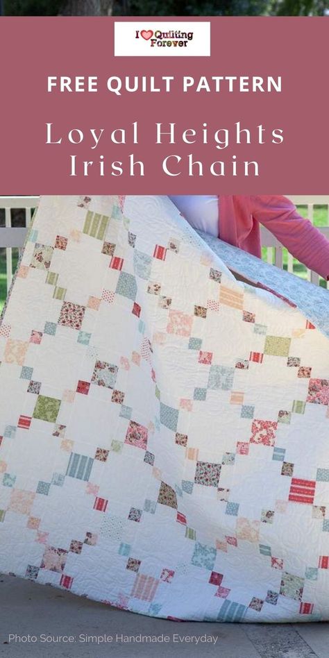 Quilting By Hand, Irish Quilt Patterns, Irish Chain Quilt Pattern, Irish Quilt, Missouri Star Quilt Company Tutorials, Vintage Quilts Patterns, Lap Quilt Patterns, Irish Chain Quilt, Quick Quilt