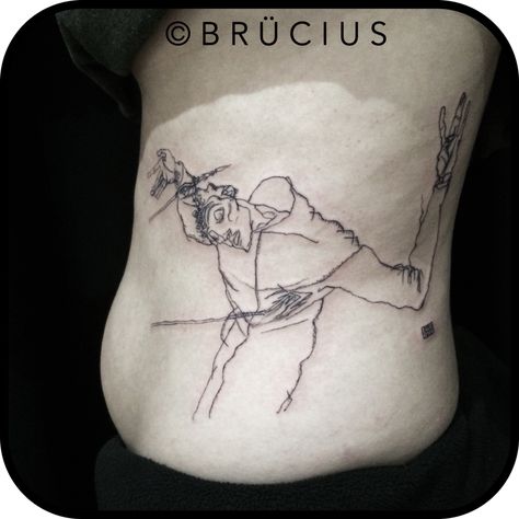 . St Sebastian Tattoo, Saint Sebastian Tattoo, Egon Schiele Tattoo, Sebastian Tattoo, Saint Sebastian, Occult Tattoo, St Sebastian, Egon Schiele, Minimal Tattoo