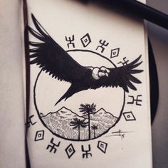 Condor mapuche Condor Tattoo, Peru Tattoo, Cthulhu Tattoo, Andean Condor, Birds Illustration, Inca Tattoo, American Indian Tattoos, Native Tattoos, God Tattoos