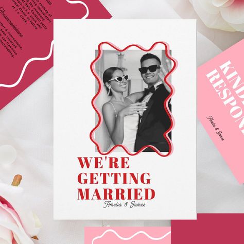 Electric Wedding Invitations, Bright Pink Wedding Invitations, Eclectic Save The Date, Playing Card Wedding Invitation, Dresscode Invitation Card, Wedding Invitation Fun, Non Traditional Wedding Invitations, Interactive Wedding Invitations, Wedding Invite Unique