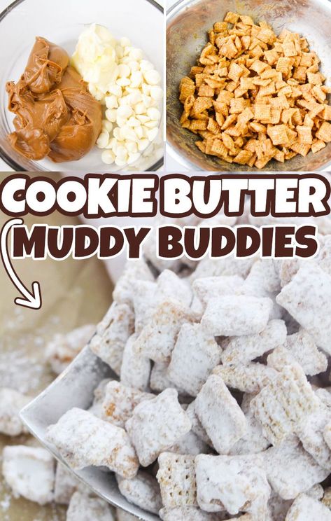 Brownie Muddy Buddies Recipe, Muddy Buddies Without Peanut Butter, Peppermint Muddy Buddies, Best Muddy Buddy Recipe, Mud Buddies Recipe, Mud Buddies, Chex Snacks, Muddie Buddies, Canna Recipes