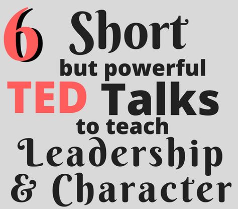 Ted Talks Leadership, Ted Talks For Kids, Homework Caddy, Leadership Classes, Best Ted Talks, Student Leadership, Leadership Activities, Leadership Lessons, School Leadership