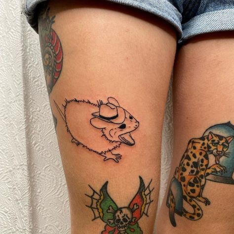 Cowboy Possum Tattoo, Yeehaw Tattoo, Possum Tattoo, Opossum Tattoo, Ignorant Tattoos, Orlando Tattoo, Florida Tattoos, Places For Tattoos, Cowboy Tattoos