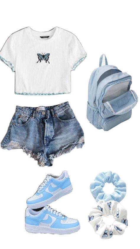 #Butterflies#Blue#Airforce#Leo🩵🫶🏼 Cool Outfits For School, Butterflies Blue, Engagement Photo Outfits Fall, Outfits For School, Summer School Outfits, Engagement Photo Outfits, Summer School, School Outfit, Outfits Aesthetic