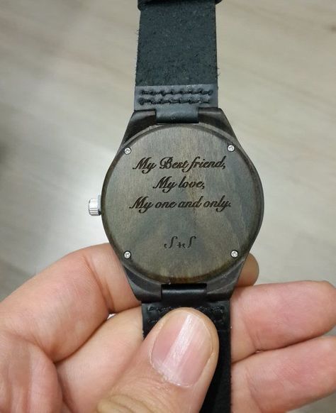 Watch Engraving Ideas, Wooden Watch Engraved, Mens Valentines Day Gifts, Watch Wood, Valentines Day For Men, Engraving Ideas, Wooden Watches For Men, My One And Only, Bf Gifts