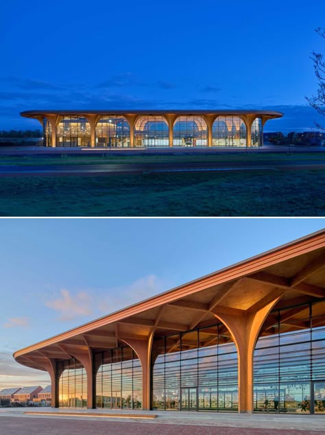 Exposed Structure Architecture, Modern Supermarket, Building Columns, Canopy Architecture, Open Architecture, Timber Architecture, Pavilion Architecture, Wood Columns, Pavilion Design