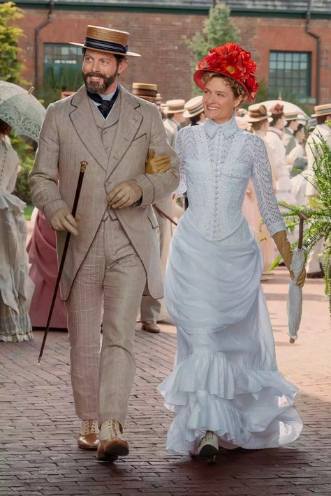 Where is 'The Gilded Age' Filmed? The Real-Life Russell House and More in Newport The Gilded Age Hbo, 1900 Dresses, Victorian Mens Clothing, 1880 Dress, Gilded Age Fashion, Sunday In The Park With George, Victorian Era Fashion, The Gilded Age, Period Outfit