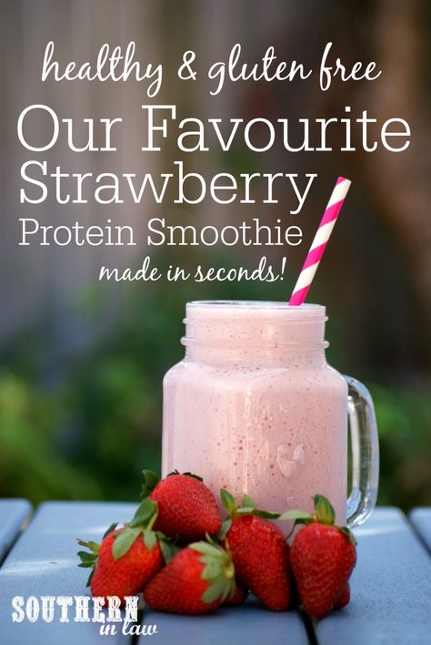 Favourite Strawberry Protein Smoothie Recipe Strawberry Protein Shake, Strawberry Milkshake Recipe, Protien Smoothies Recipes, Strawberry Protein Smoothie, Milkshake Recipe Strawberry, Banana Apple Smoothie, Protein Recipe, Recipe Strawberry, High Protein Smoothies