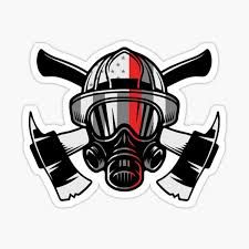 Firefighter Axe Stickers | Redbubble Firefighter Stickers, Phone Case Decals, Canadian Flag, Firefighter Gifts, School Supply Labels, Boho Bedroom Decor, Pencil And Paper, Botol Air, Car Stickers