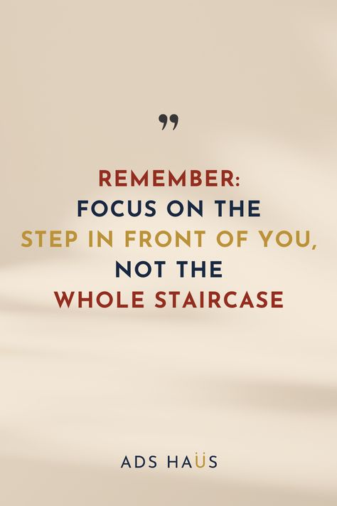 😅 Are you excited but a little overwhelmed by your new year goals? In business, aiming for big achievements can often feel overwhelming, similar to gazing up tall staircase. The key is to break those big goals into smaller, more manageable steps. This helps by maintaining focus but also allowing for a more tangible and measurable sense of accomplishment along the way. It's about pacing oneself, giving adequate time to tackle each step effectively, and celebrating all the wins! Analogy Quotes, Analogies Quotes, Year Goals, New Year Goals, Big Goals, Focus On, The Whole, Sense, Key