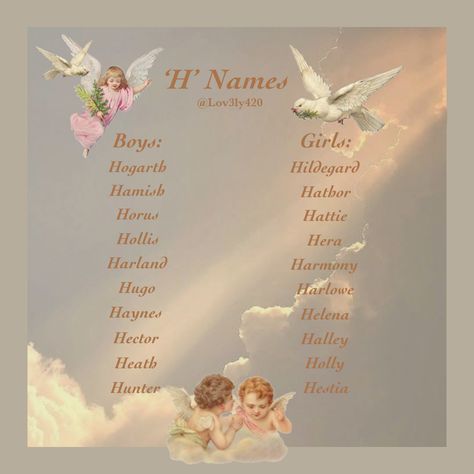 Dreamy Names, Second Names, Girl Names Aesthetic, H Names, Names I Adore, Names For Ocs, Names Aesthetic, Mystical Names, Fairy Names