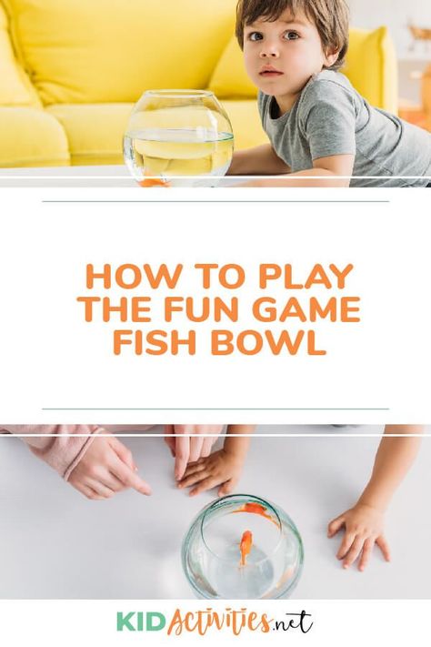 Get detailed game instructions and rules for the game known as fish bowl. This is a great memory game for entertaining at parties and events.  Kids love this game. #KidActivities #KidGames #ActivitiesForKids #FunForKids #IdeasForKids Fishbowl Ideas, Fish Bowl Game, Fishbowl Game, Games For Big Groups, Classroom Icebreakers, Mystery Word, Inside Games, Fun Outdoor Games, Game Rules