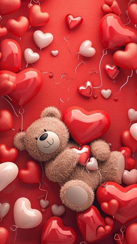 Valentines Images Pictures Heart, Valentines Wallpaper Iphone Backgrounds, Valentines Background Aesthetic, 3d Puffy Wallpaper, Puffy Wallpaper, Teddy Love, Valentine Wallpaper, Valentines Wallpaper Iphone, Love Background