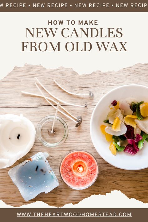 Giving New Life To Old Candles: How To Make New Candles From Old Wax How To Make A Candle From Old Candles, Diy Candles From Old Candles, Old Candle Jars, How To Recycle, Types Of Wax, Old Candles, Candles Crafts, Book Marketing, White Candles