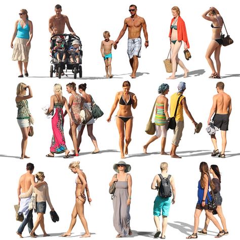 Render People, Beach Drawing, People Cutout, Cut Out People, People Png, Human Figure Sketches, Architecture People, People Walking, People Poses