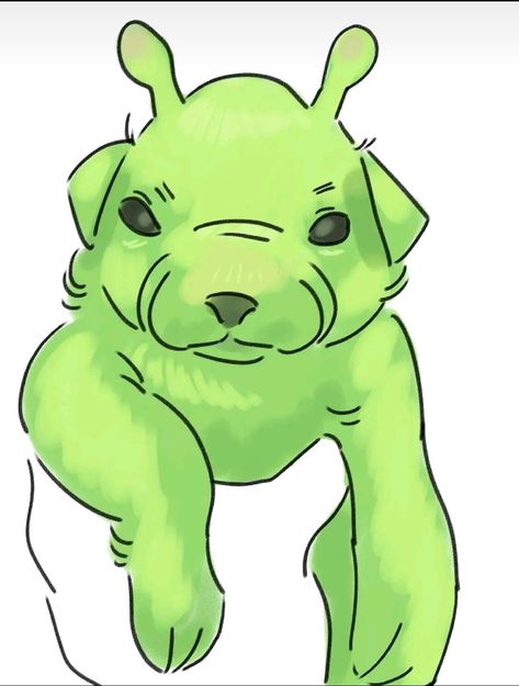 a green alien puppy Tumblr Aliens, Silly Alien, Alien Dog, Aliens Guy, Scooby Doo Images, Alien Drawings, Alien Aesthetic, Goofy Drawing, Cute Alien