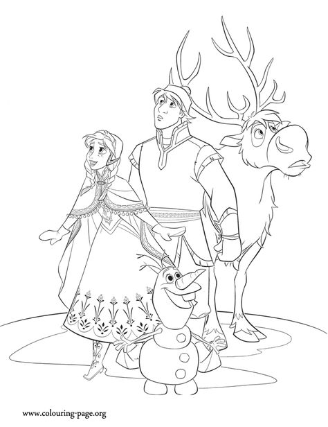 Anna, Kristoff, Sven and Olaf go on a journey to bring Elsa back home. Have fun with this amazing Disney Frozen movie coloring page! Frozen Coloring Sheets, Disney Colouring Pages, Elsa Coloring, Princess And Prince, Elsa Coloring Pages, Frozen Coloring Pages, Disney Princess Coloring Pages, Princess Coloring Pages, Frozen Princess