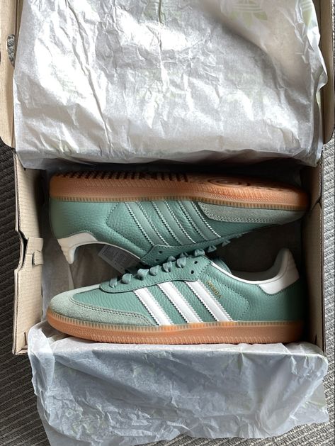 Adidas Samba OG Limited Summer Edition Silver Green Chalk Adidas Samba Og, Adidas Samba, Cool Girl, Adidas, Green