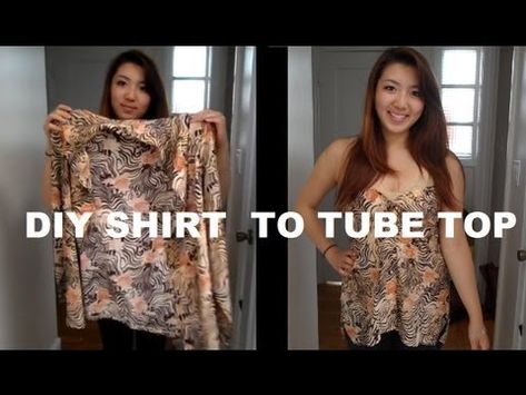 How to transform your boring long sleeve button ups into a strapless top! Be creative with the clothes that you have an wear them in a different way! Find affordable blouses like the one seen in this video at a local thrift store. Also, please comment rate and subscribe to support my channel! Thank you for watching.    Materials Needed:  An over... Long Sleeve Shirt Diy, Diy Tube Top, Revamp Clothes, Clothes Hacks, Button Ups, Top Diy, Quoi Porter, Fashion Friday, Refashion Clothes