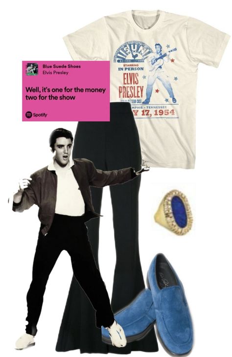 Elvis Presley Inspired Outfits Women, Elvis Presley Outfits Women, Elvis Outfits Women, Elvis Inspired Outfit Women, Elvis Inspired Outfit, Blue Suede Shoes Outfit, Elvis Blue Suede Shoes, Elvis Presley Wallpaper, One For The Money