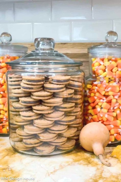 Large Jars Ideas Decorative, Glass Jar Decorating Ideas Kitchen, Large Glass Jar Decorating Ideas, Large Glass Jar Decor, Large Jar Decorating Ideas, Big Glass Jar Ideas, Cookie Jar Ideas Decoration, Large Glass Jar Ideas, Fall Apothecary Jars