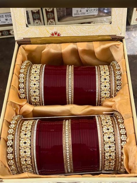 This Is Indian  Punjabi Sikh Wedding  Bridal Chooda For Bride /Designer American Diamond Bangles Chooda / Trending Kadas Comes With Chooda / Gift For Bride / Chura For Bride . Designed For Bride To Be Girls . Red Chooda For Bride /  Made With Kundan Stones , Red Marron Majenta  Bangles And Multicolour White Bangles.This Is Punjabi Trendy Chooda For Women.| Indian Jewellery | Wedding Chooda | Gift For Bride | Nikah Jewellery | Kundan Jewellery  Majenta  Mahrun Red  Colour Available . Customisation Also Available. Size Available 2.4, 2.6, 2.8, 2.10  All Sizes Available In these Bangles. Msg Me For Confirm the Size of Bangles. Thank You. Punjabi Bridal Chooda, Chooda Designs Brides Punjabi, Chura Bridal Punjabi Bride, Nikah Jewellery, Bangles For Bride, Red Chooda, White Bangles, Bridal Chooda, Jewellery Kundan